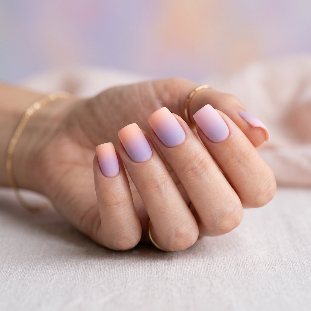 Pastel Dusk Ombre Nails