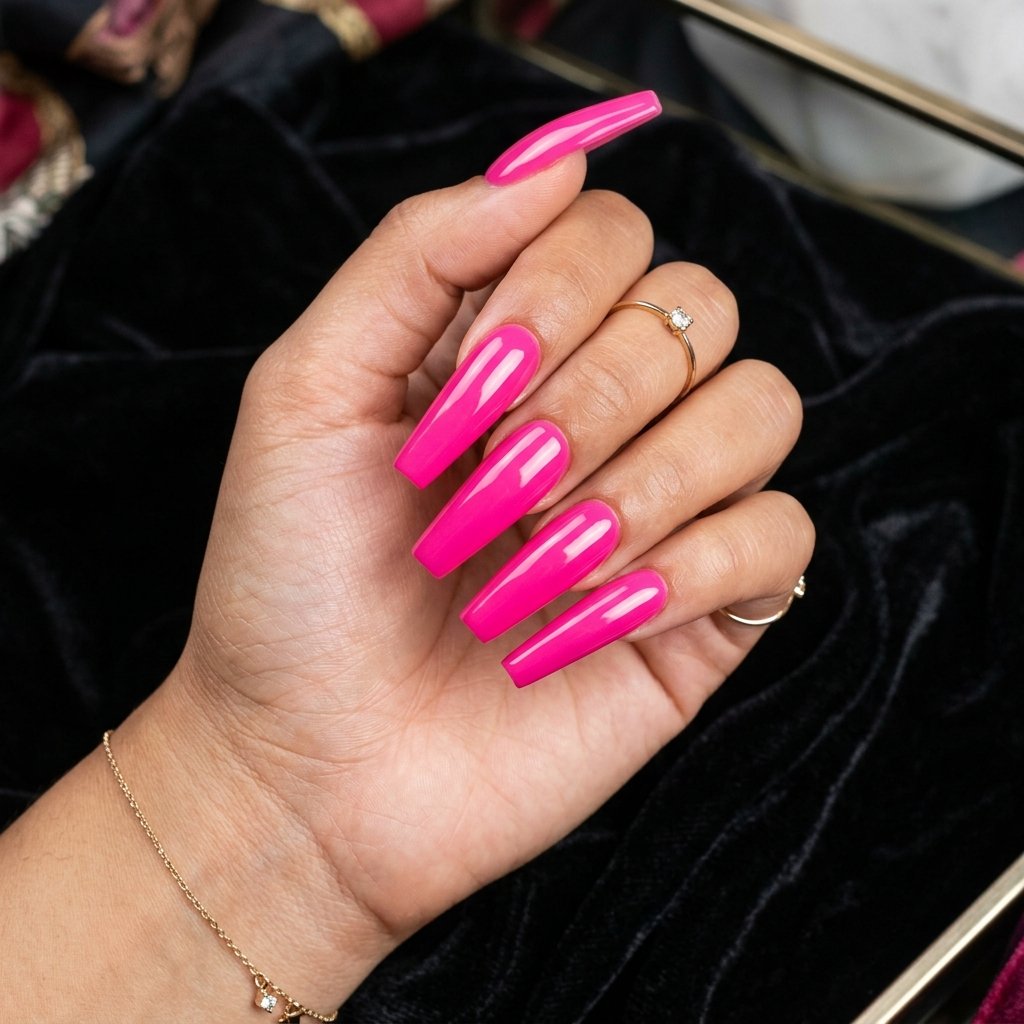 Hot Pink Coffin Shapes