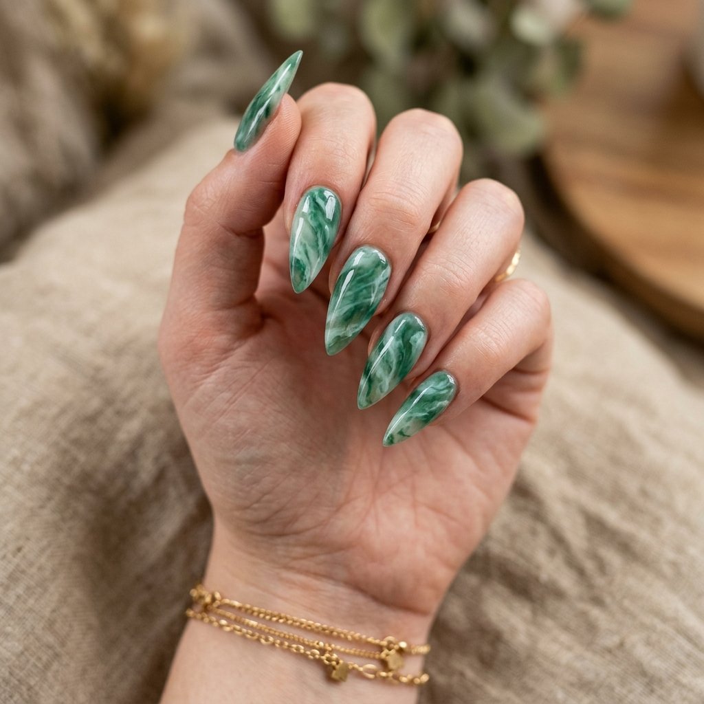 Jade Green Marble Art