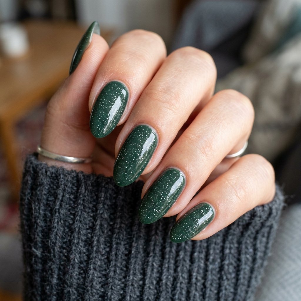Juniper Green Micro Glitter Detail
