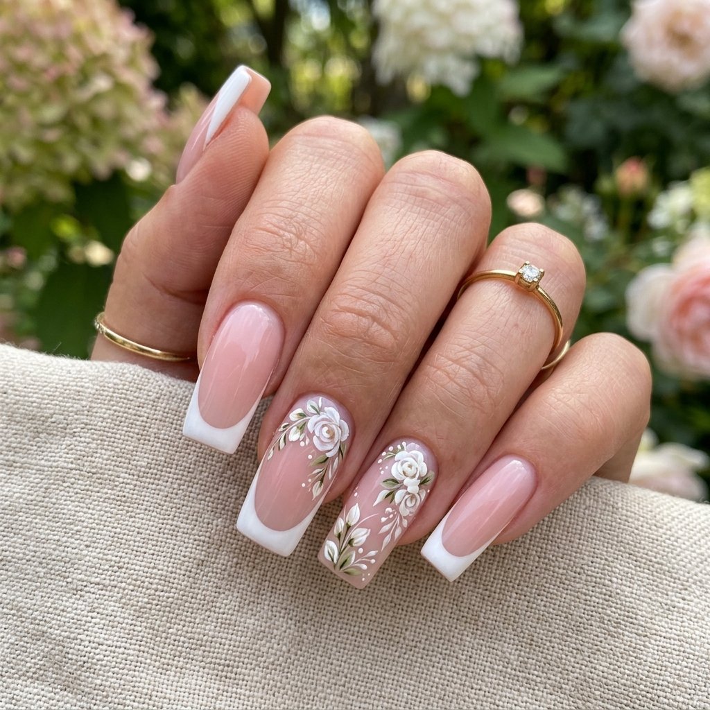 Nail Art on Pink French Tips