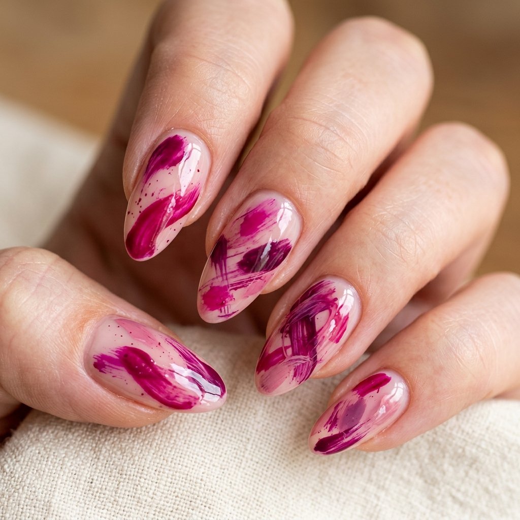 Abstract Magenta Brushstrokes