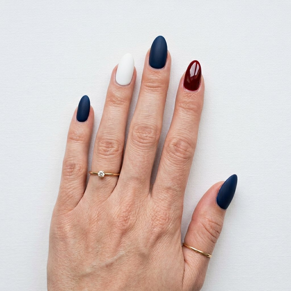 Matte Patriotic Nail Ideas