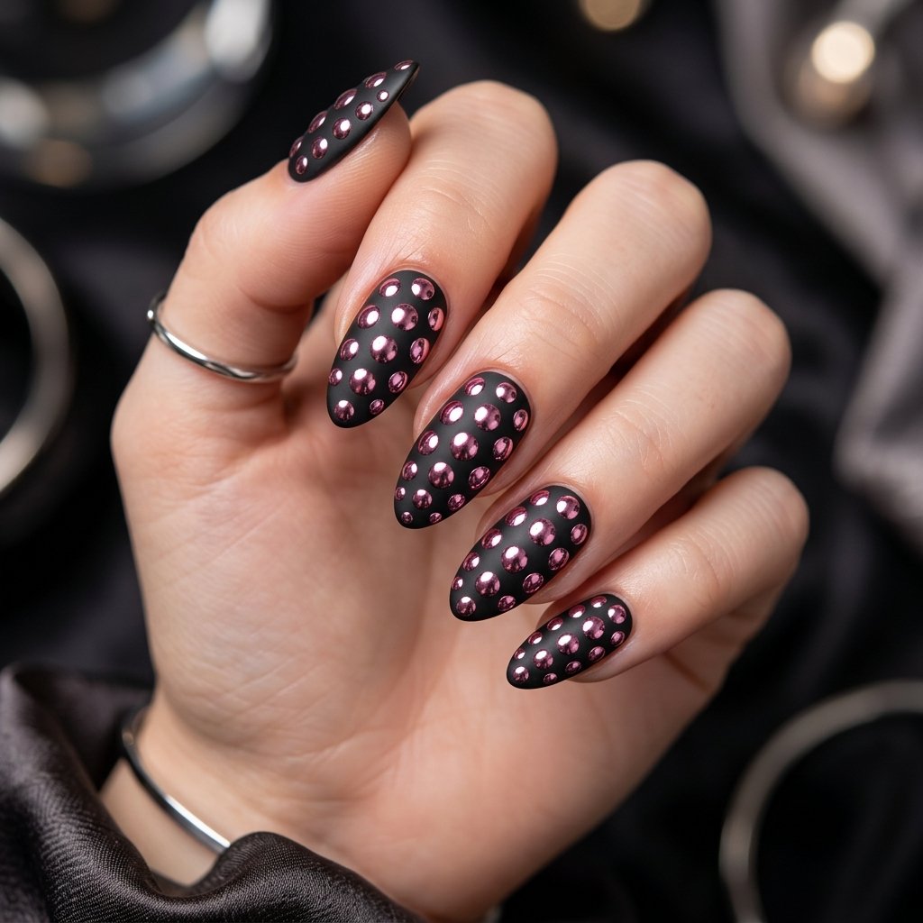 Metallic Pink Mirror Finish Dots