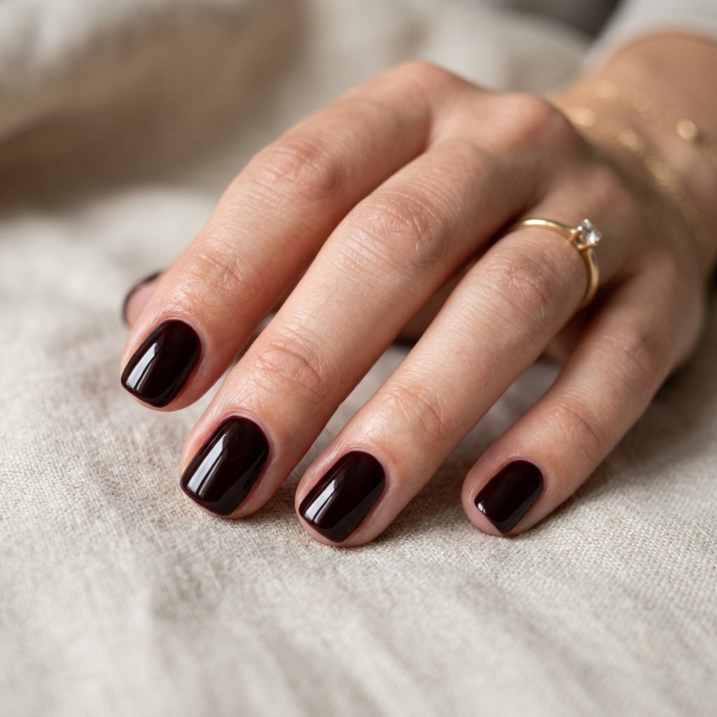 35 Black Cherry Nails Ideas That Look Incredibly Expensive 10 Black Cherry Short Nail Ideas