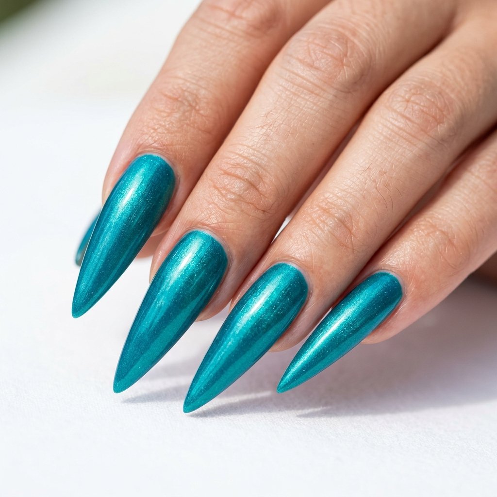34 Stunning Trendy Summer Nails Worth Copying This Year 2026 17 Electric Lagoon Nails
