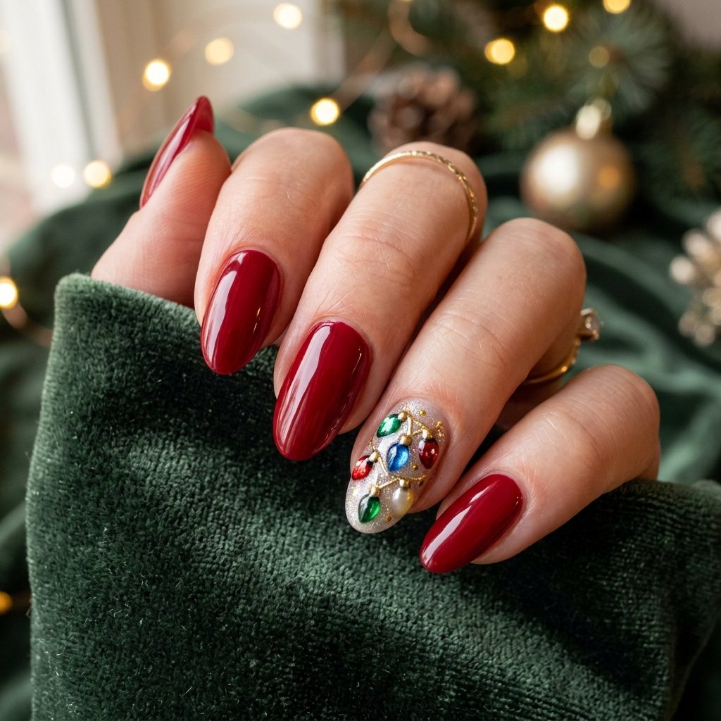 Multicolor Bulb Accent Nail Designs
