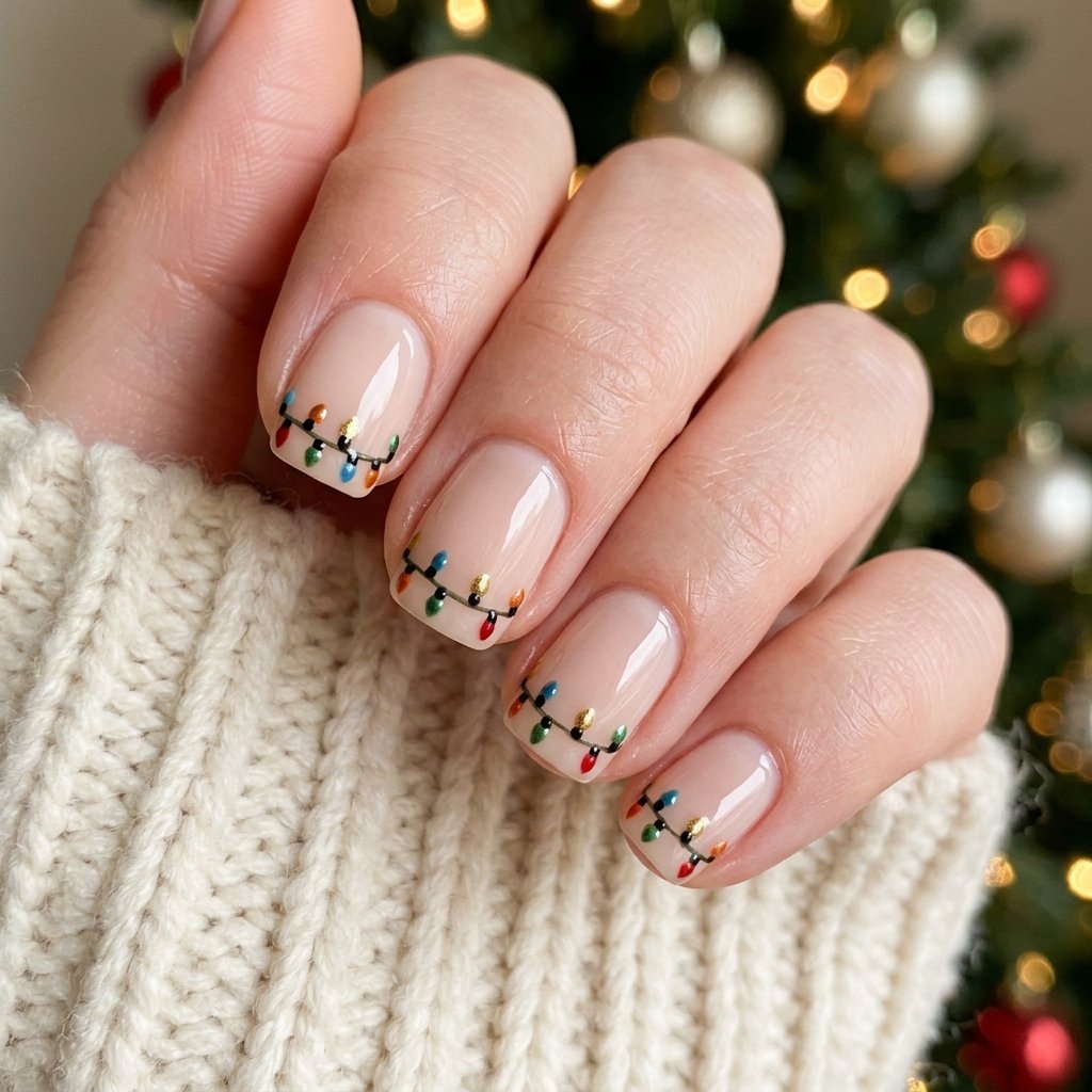 Short Nail Christmas Light Designs