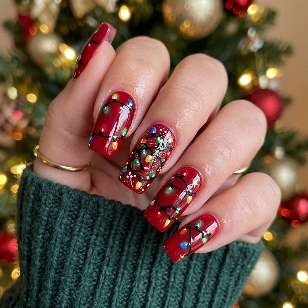 French Tip with Light Detail Nail Designs