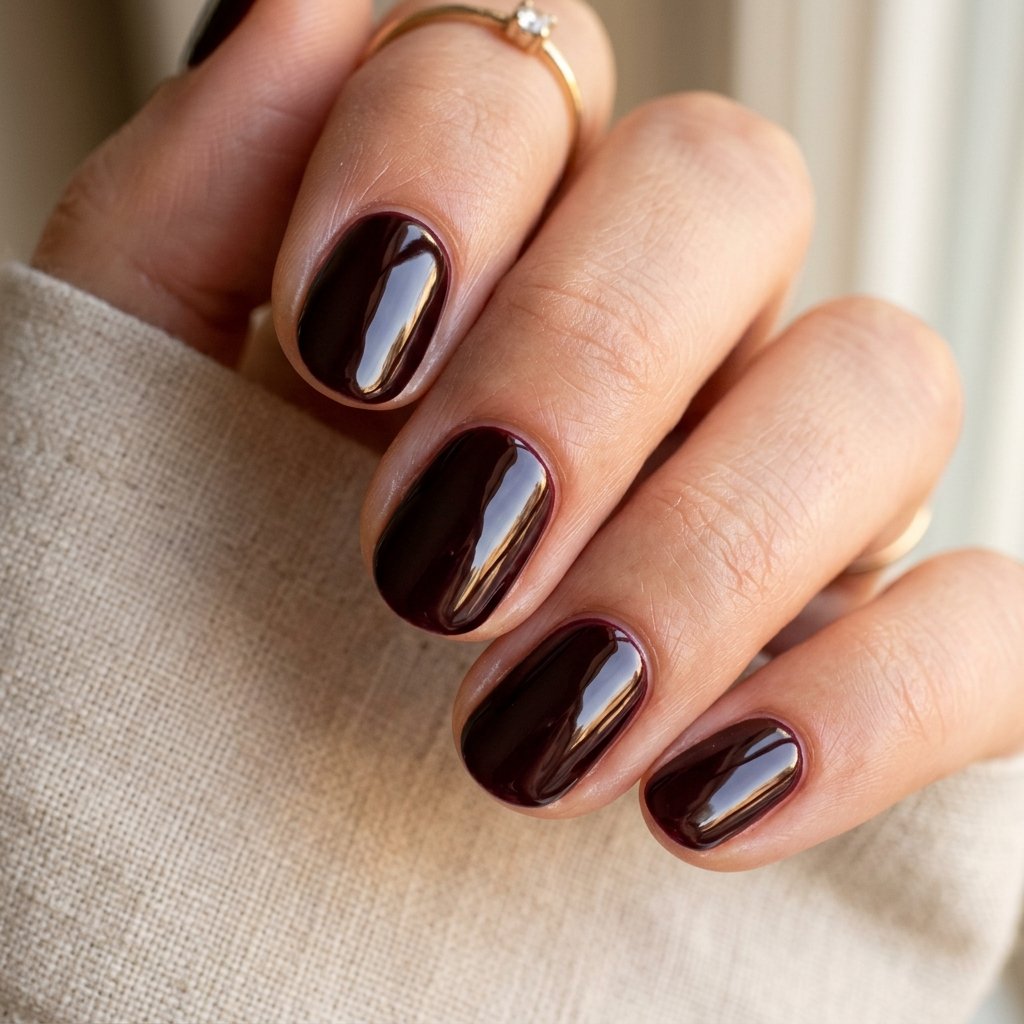 35 Black Cherry Nails Ideas That Look Incredibly Expensive 12 Glossy Black Cherry Nail Ideas