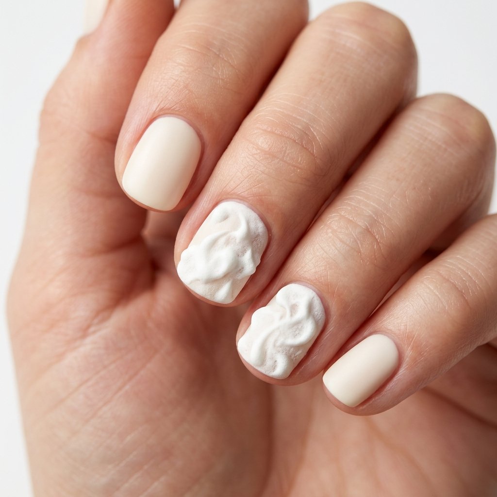 35 Most Gorgeous Cotton Candy Nails to Copy This Season 21 Whipped Cream Finish