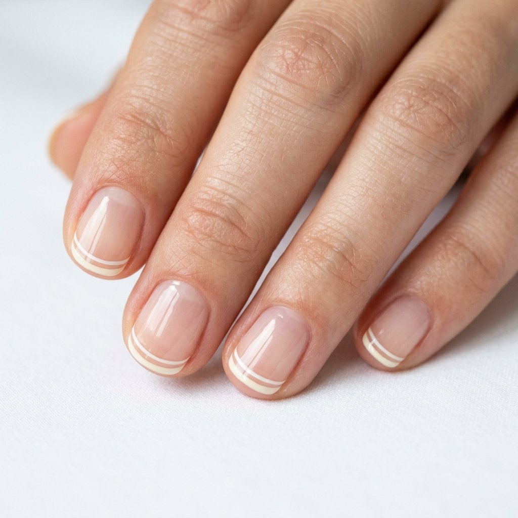 35 Top Most Viral Double French Tip Nails of the Season 2026 7 Thin Line Double Tip Nails