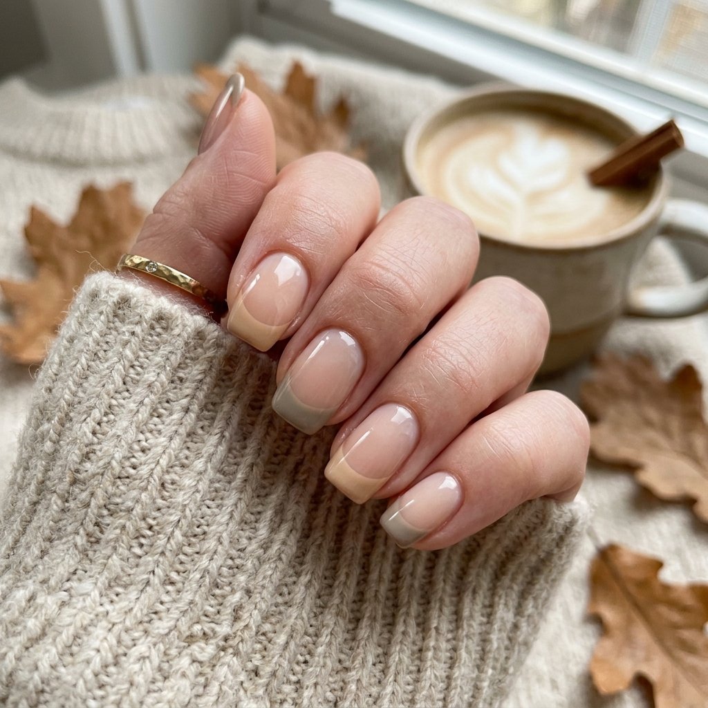 35 Fall French Tip Nails Ideas That Are Trending This Autumn Season 2026 34 Neutral Fall French Tip Nails