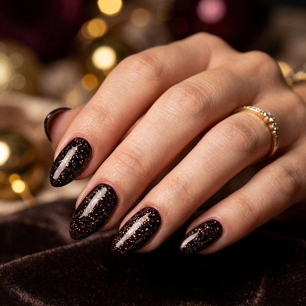 35 Black Cherry Nails Ideas That Look Incredibly Expensive 18 Black Cherry Glitter Nail Ideas