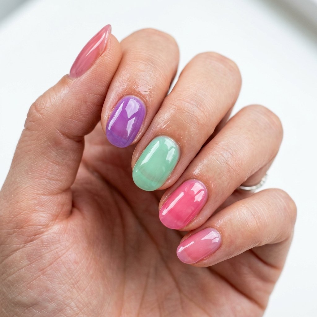 35 Most Gorgeous Cotton Candy Nails to Copy This Season 29 Jelly Bean Color Nails