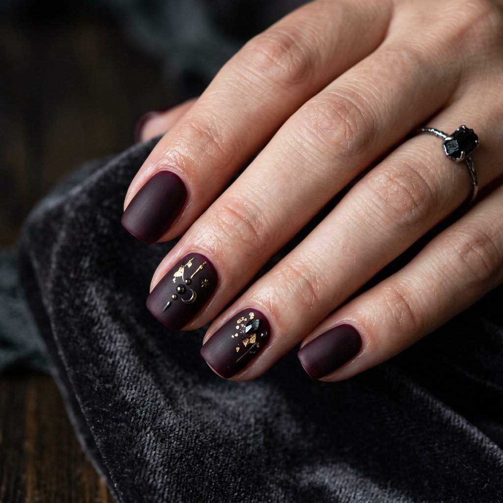 35 Black Cherry Nails Ideas That Look Incredibly Expensive 11 Matte Black Cherry Nail Ideas
