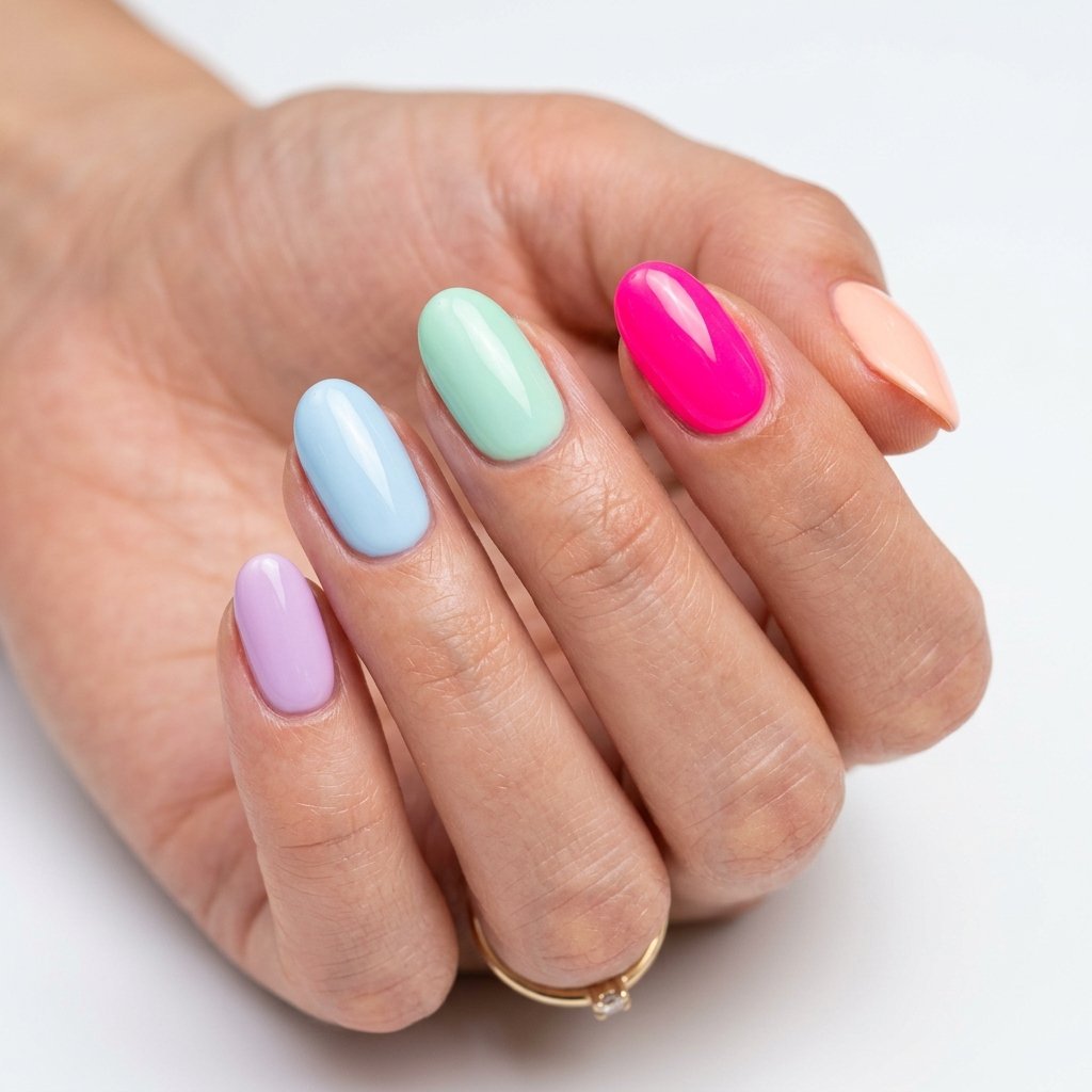 35 Most Gorgeous Cotton Candy Nails to Copy This Season 35 Neon Pastel Twist