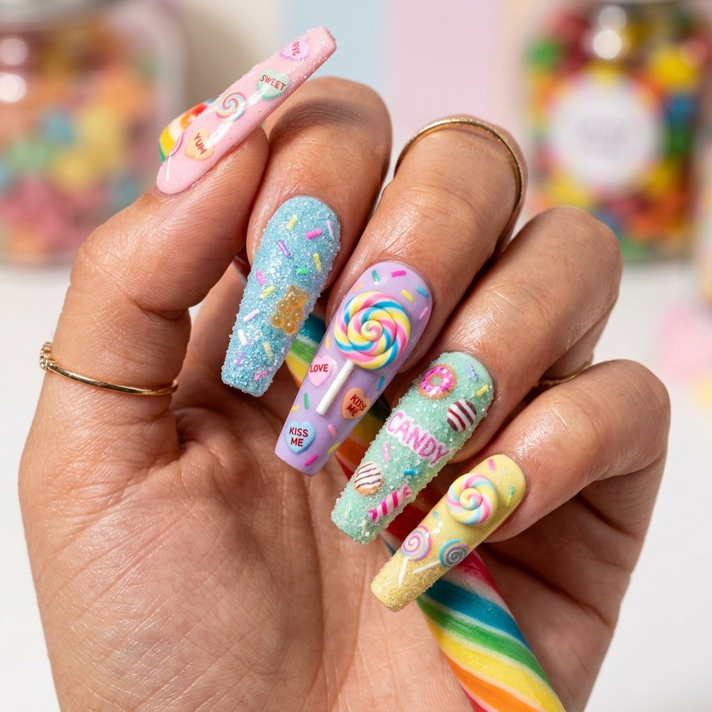 35 Most Gorgeous Cotton Candy Nails to Copy This Season 30 Sweet Shop Inspired Nails