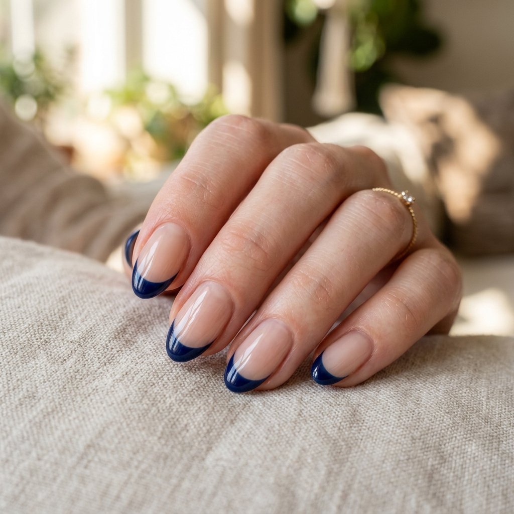 Navy French Tip Nails