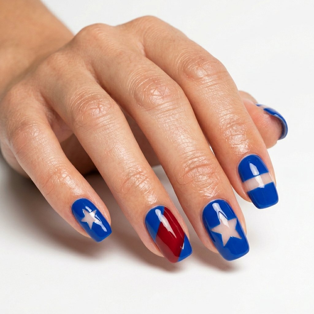 Negative Space 4th July Nail Ideas