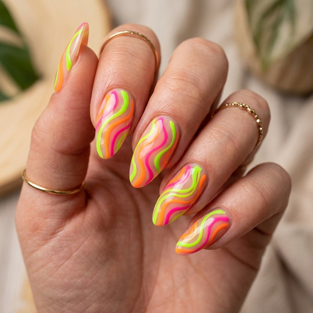Neon Citrus Swirls