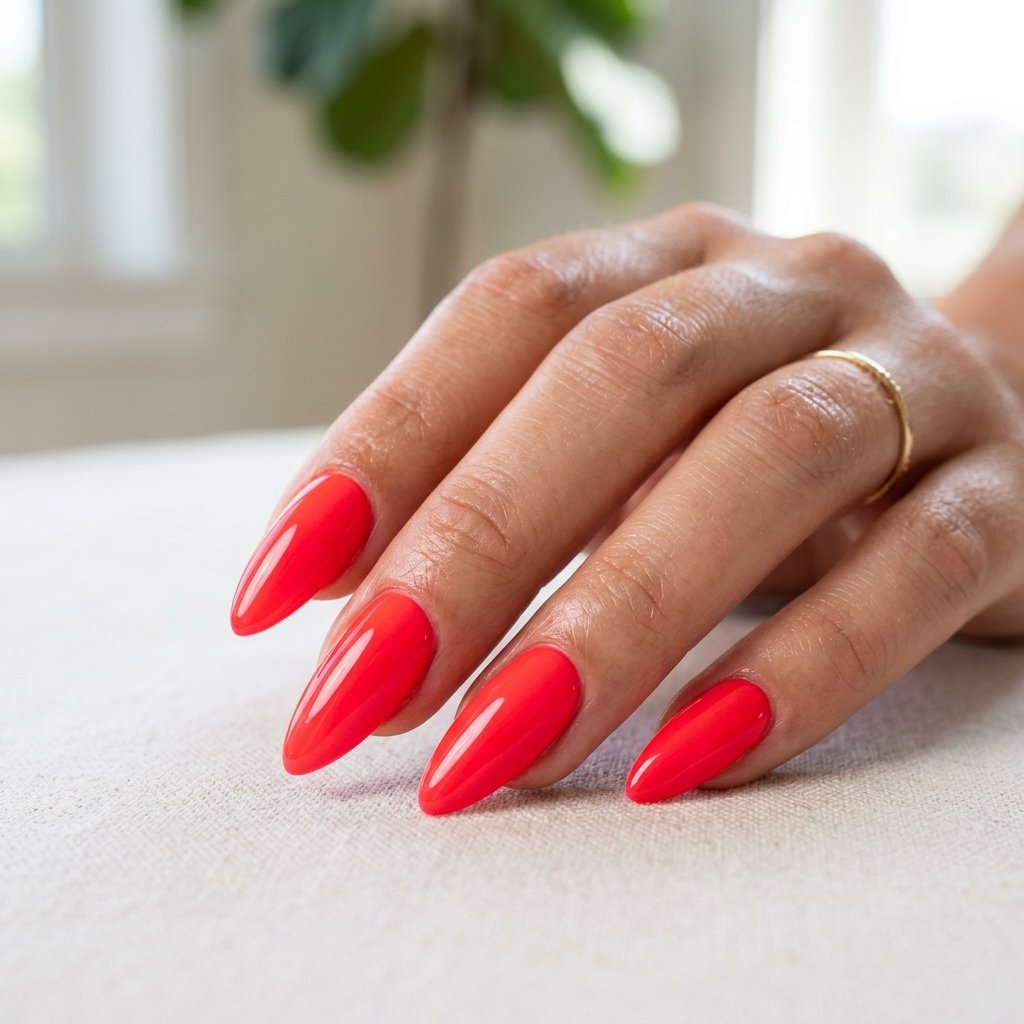 Neon Red Summer Press-On Looks