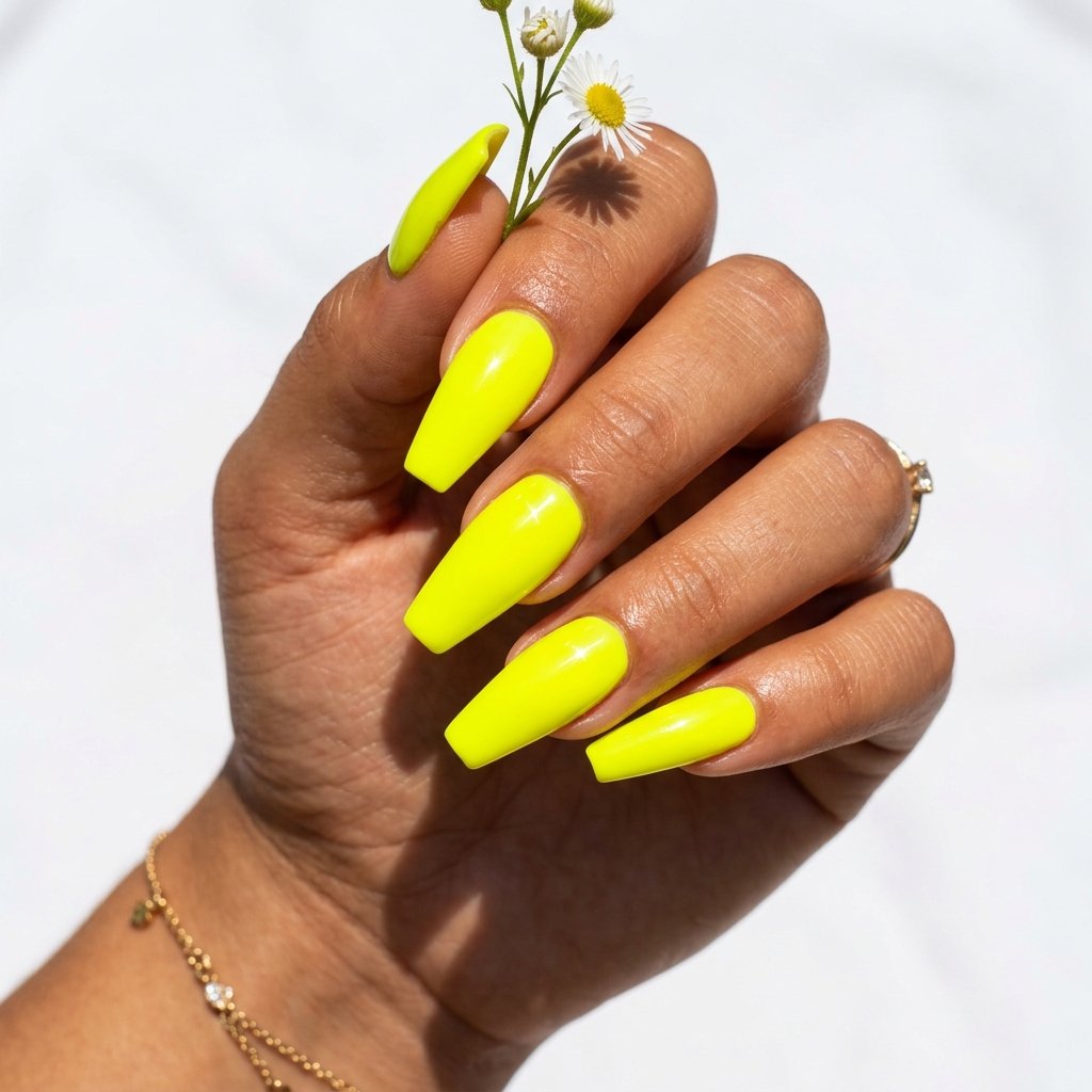 Neon Yellow Summer Acrylic Nails