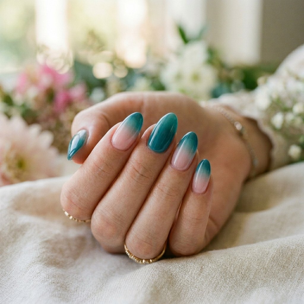 Soft Teal Ombre Fade Transition