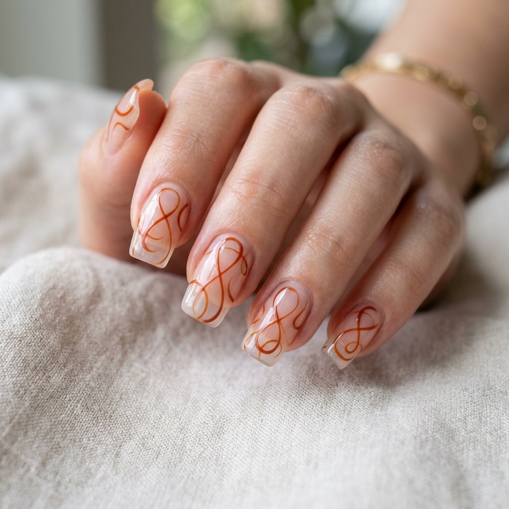 Orange Infinity Swirl Design