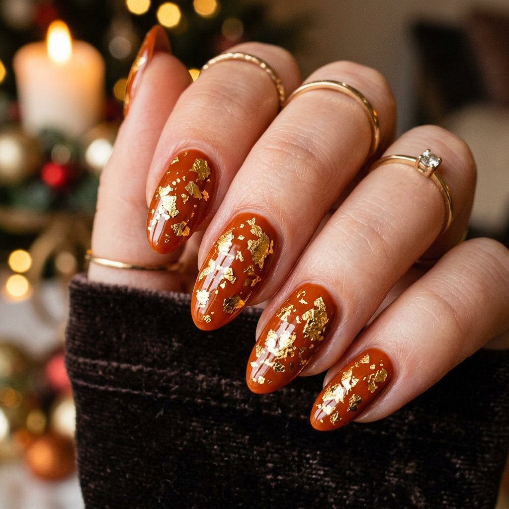 Burnt Orange Gold Leaf Concept