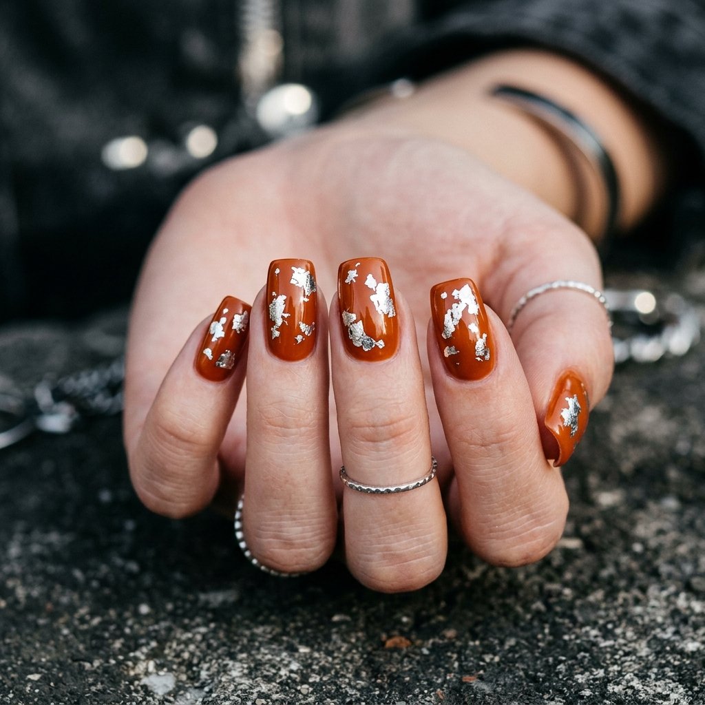 Orange with Silver Foil Style