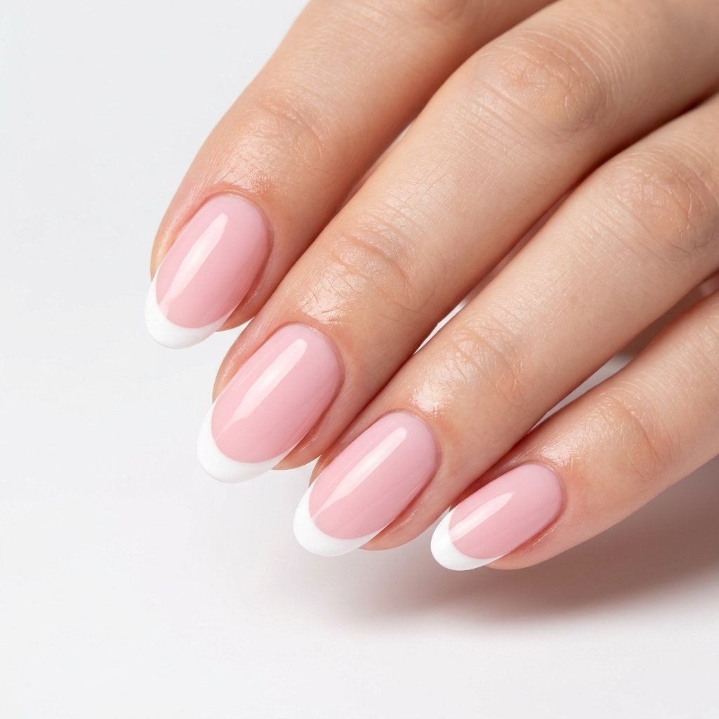Classic Baby Pink and White French Tips