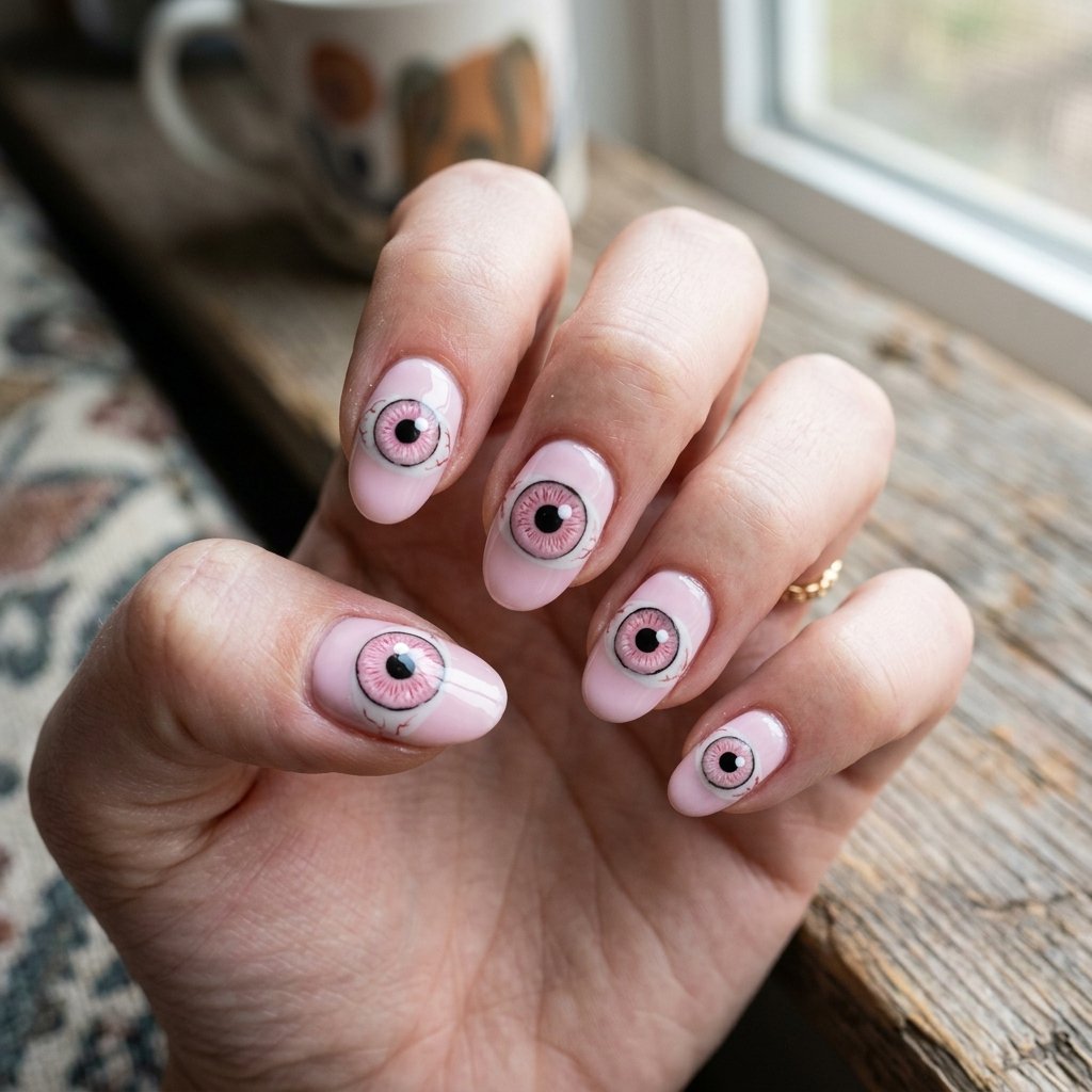 Pale Pink Eyeball Design