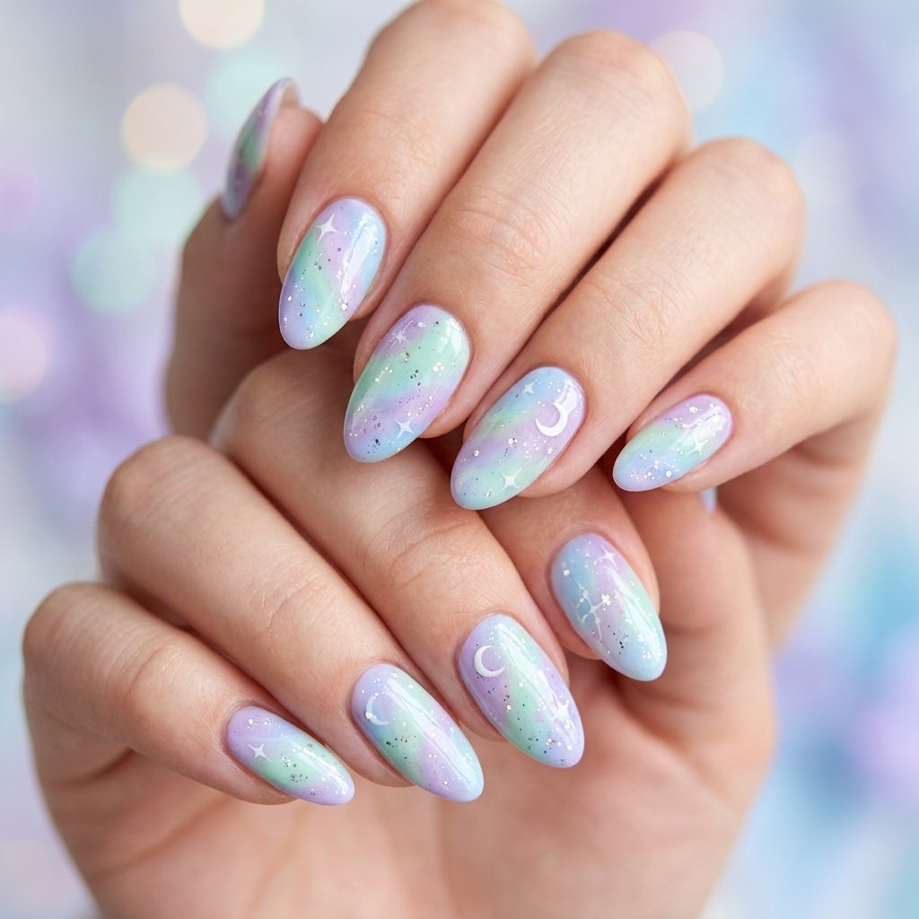 32 Galaxy Nails Ideas: Master the Aesthetic of the Cosmos 26 Pastel Nebula Dream Concept