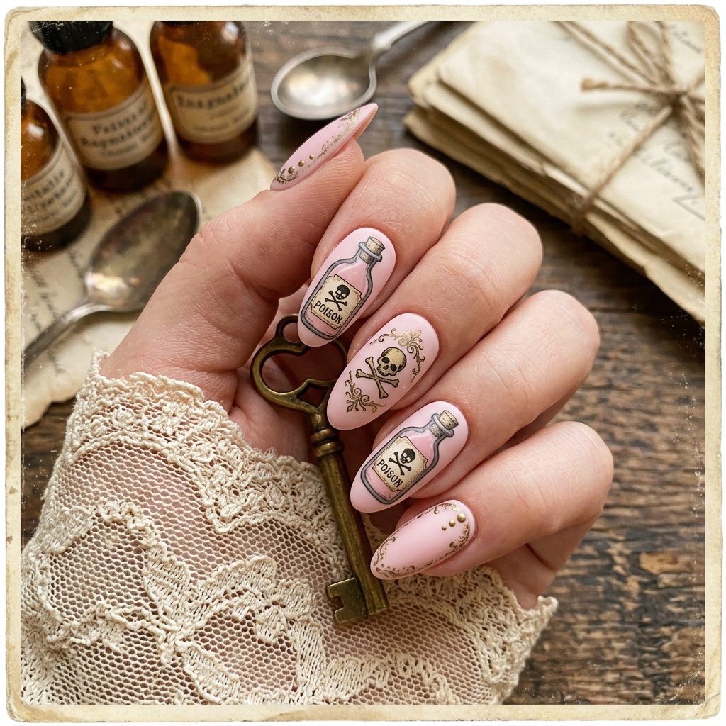 Pastel Pink Poison Bottles