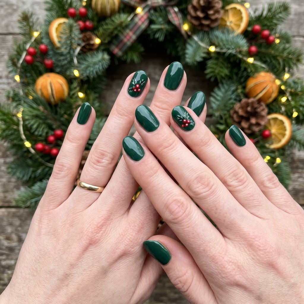 Pine Green and Festive Red Accent Balance
