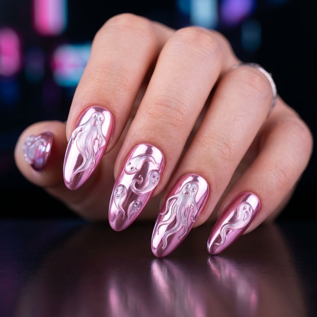 Pink Chrome Mirror Ghosts