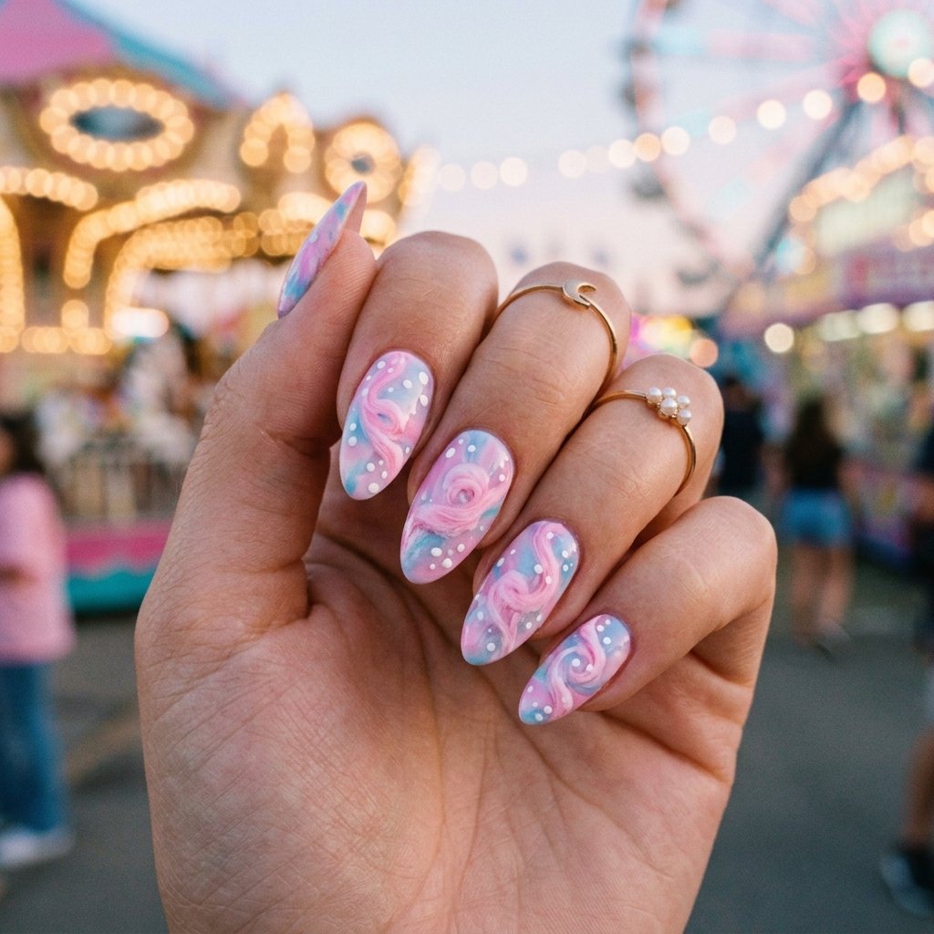 Whimsical Pink Cotton Candy Swirls