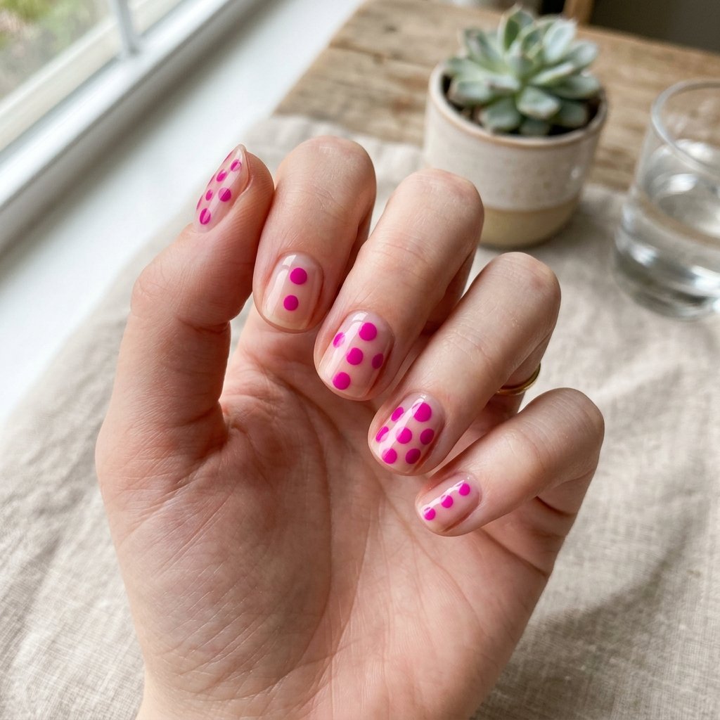 Modern Pink Negative Space Dots