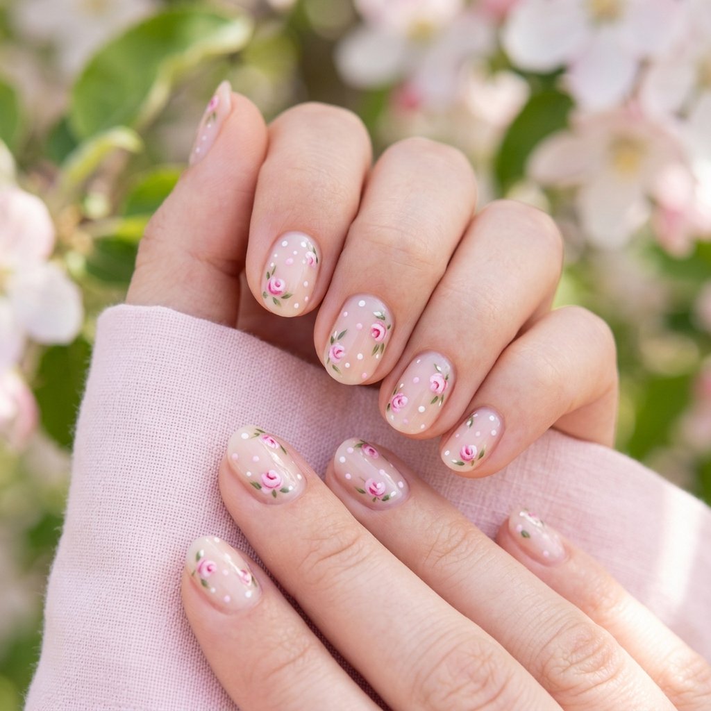 Dainty Pink Floral and Dot Combinations