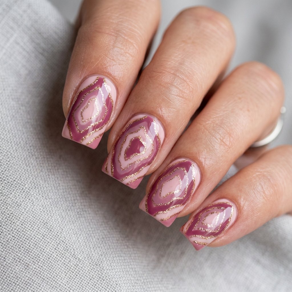 Multi Tonal Pink Geode Fragment Pattern Idea