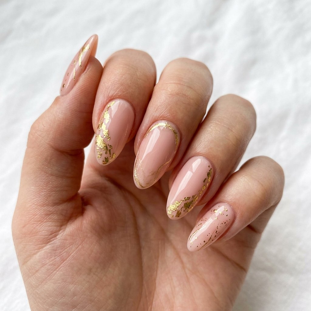 Pink and Gold Press On Nail Designs