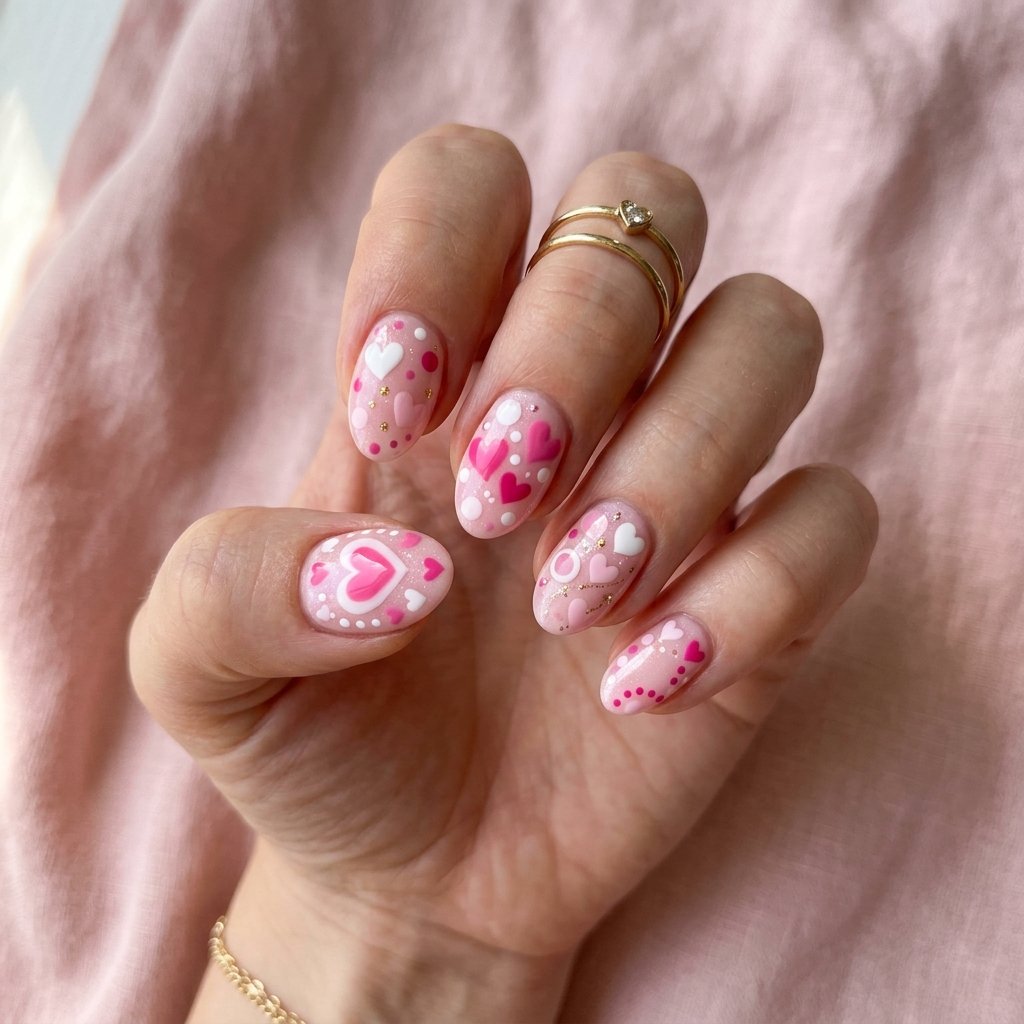 Creative Pink Heart and Circle Patterns