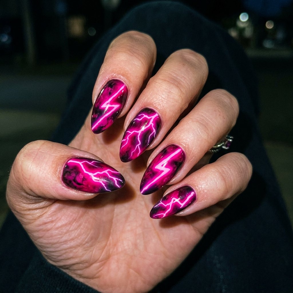 Pink Lightning Bolt Design