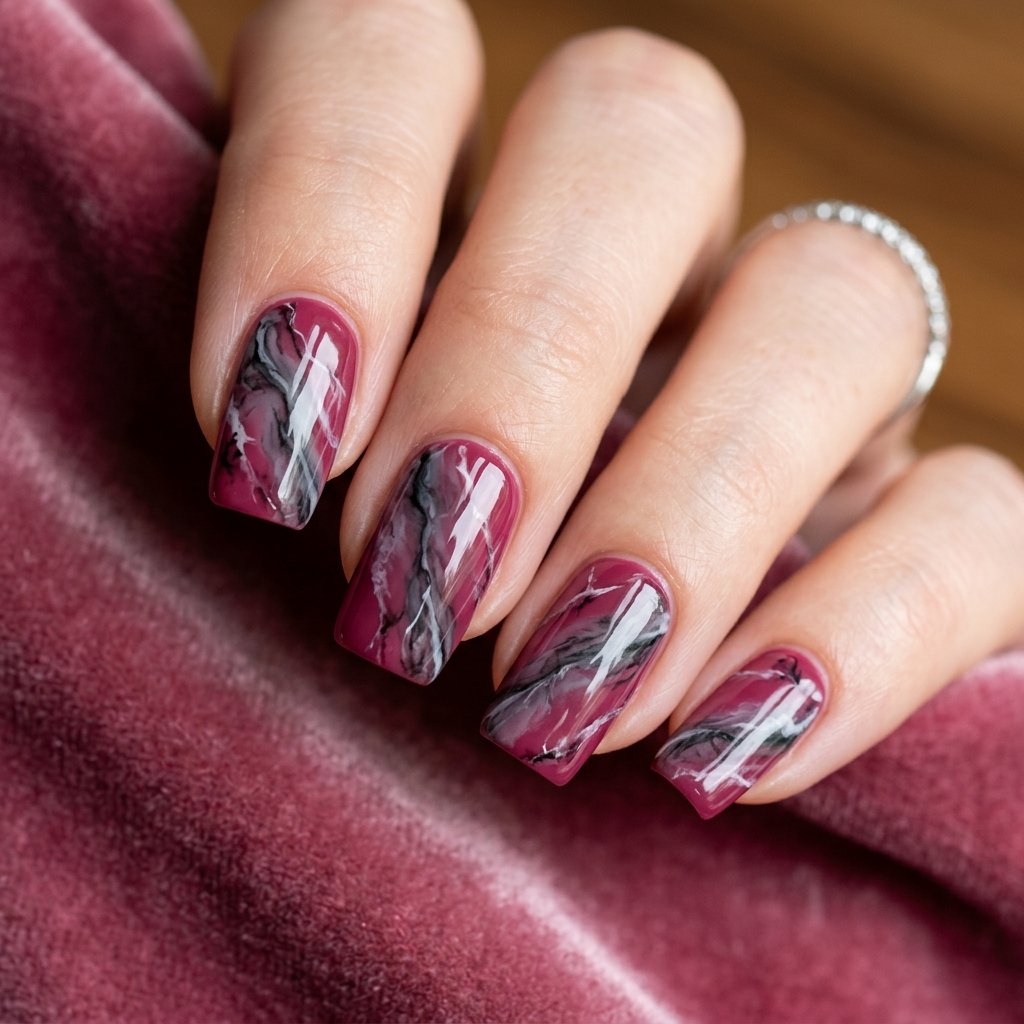 Dark Pink Marble Pattern