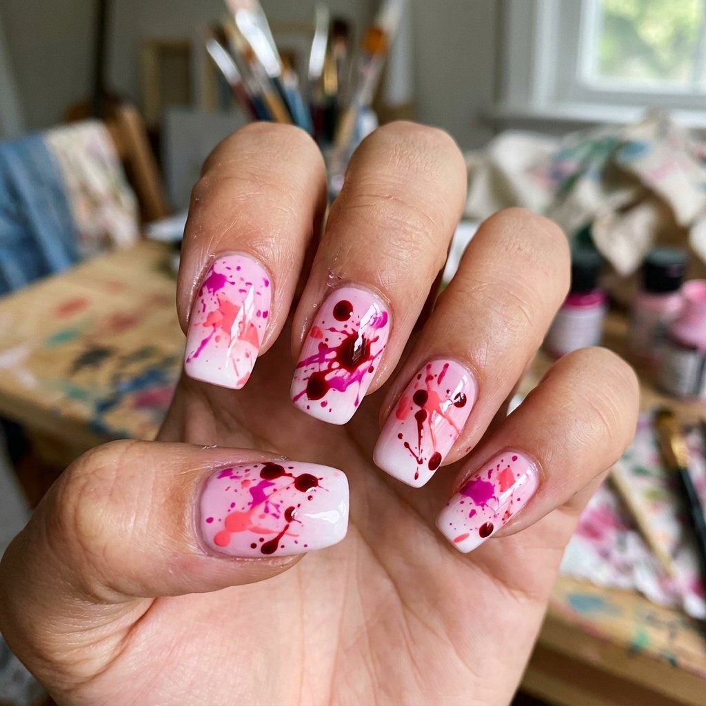 Artistic Pink Splatter Design