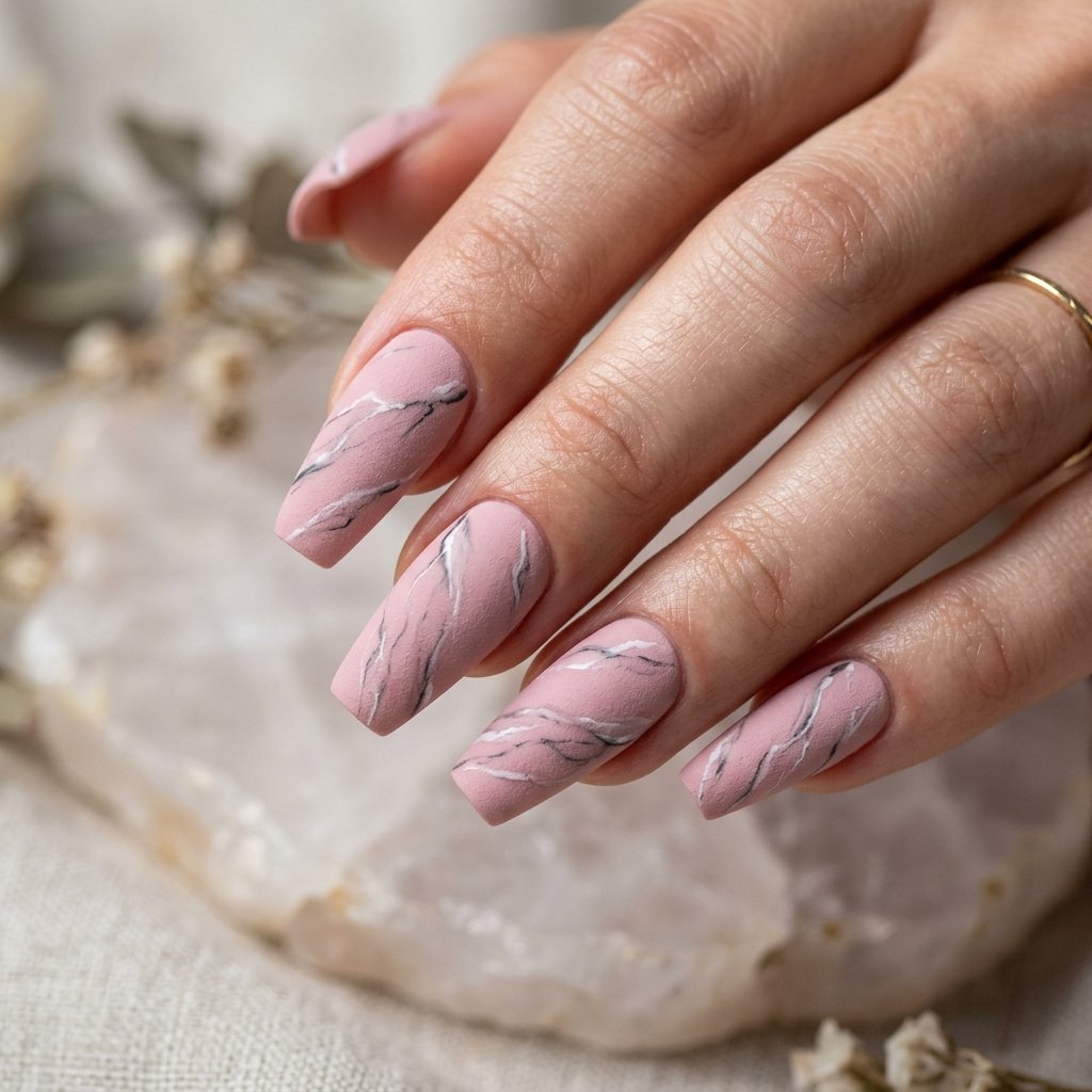 Matte Finish Pink Stone Inspiration Idea