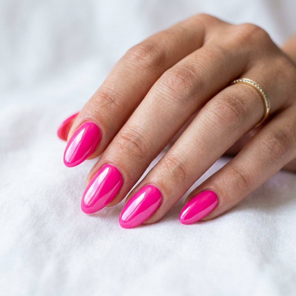 Bright Pink Summer Acrylic Nails