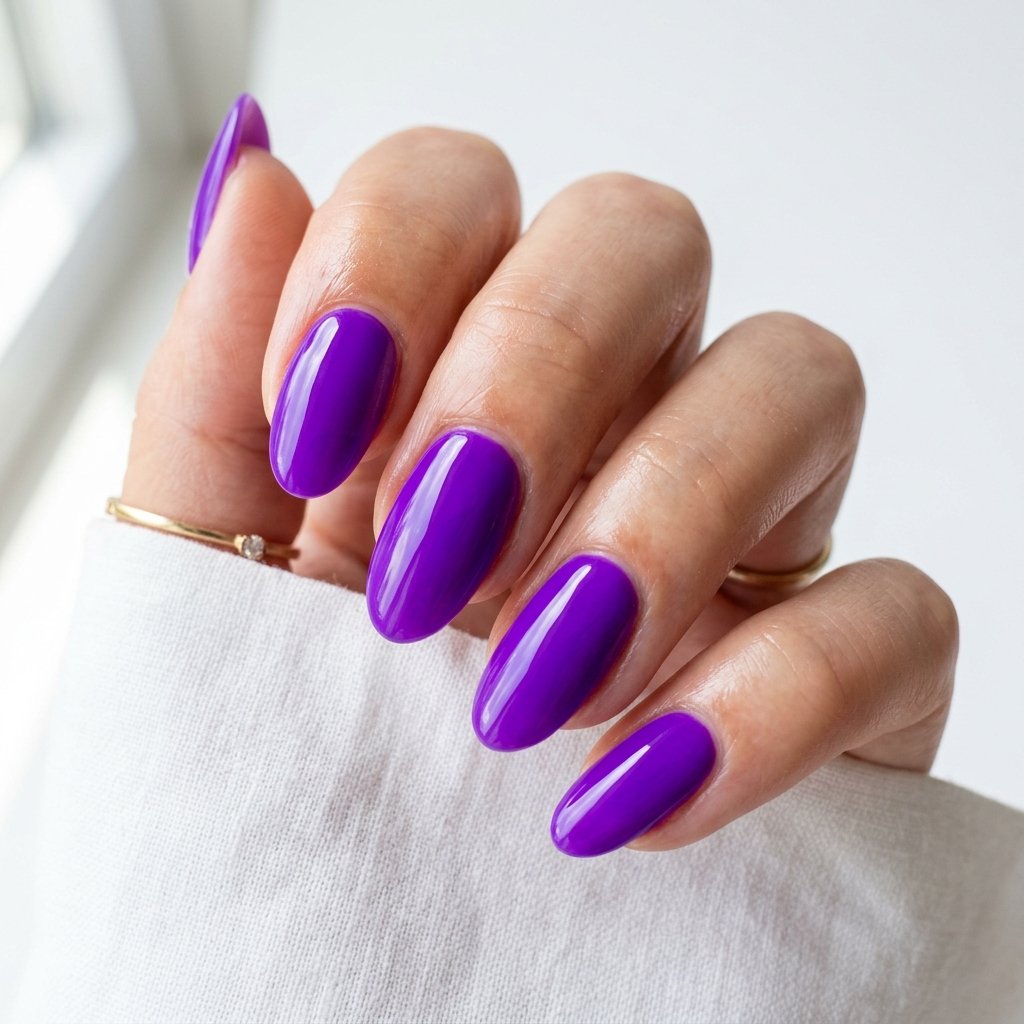 Bright Purple Summer Acrylic Nails