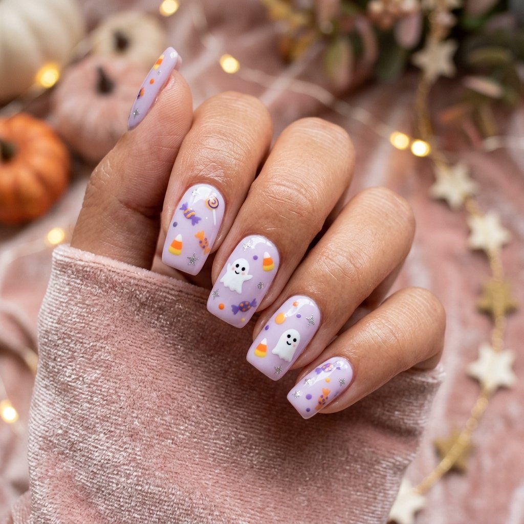 35 Purple Halloween Nails Ideas That Steal the Spotlight 2026 26 Pastel Purple Halloween Nails Ideas